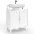 ID MARKET - Meuble sous lavabo salle de bain ARSENE design arche bois blanc - vignette