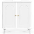 ID MARKET - Meuble sous lavabo salle de bain ARSENE design arche bois blanc - vignette