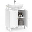 ID MARKET - Meuble sous lavabo salle de bain ARSENE design arche bois blanc - vignette