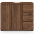 ID MARKET - Meuble sous lavabo salle de bain TOMI avec placard et 3 tiroirs effet noyer - vignette