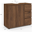 ID MARKET - Meuble sous lavabo salle de bain TOMI avec placard et 3 tiroirs effet noyer - vignette