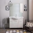 KIAMAMI VALENTINA - Meuble De Salle De Bain Sur Pieds 105Cm Meuble-Haut Avec Miroir Et Lumière Blanche | Rimini - vignette