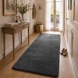 VOUNOT - Tapis de salon poils ras doux antiderapant 80x200cm uni anthracite - vignette