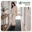 VOUNOT - Tapis de salon poils ras doux antiderapant 80x200cm uni anthracite - vignette