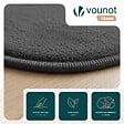 VOUNOT - Tapis de salon poils ras doux antiderapant ф160cm uni anthracite - vignette