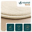VOUNOT - Tapis de salon poils ras doux antiderapant ф200cm uni beige - vignette