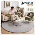 VOUNOT - Tapis de salon poils ras doux antiderapant ф200cm uni gris - vignette