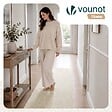 VOUNOT - Tapis de salon poils ras doux antiderapant 80x200cm uni beige - vignette