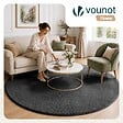 VOUNOT - Tapis de salon poils ras doux antiderapant ф200cm uni anthracite - vignette