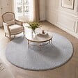 VOUNOT - Tapis de salon poils ras doux antiderapant ф160cm uni gris - vignette