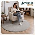 VOUNOT - Tapis de salon poils ras doux antiderapant ф120cm uni gris - vignette