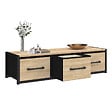 ID MARKET - Étagère murale console d'entrée UTAH 3 tiroirs design industriel - vignette