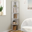 ID MARKET - Etagère murale d'angle MODULA 5 niveaux blanche à poser ou à fixer - vignette