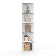 ID MARKET - Etagère murale d'angle MODULA 5 niveaux blanche à poser ou à fixer - vignette
