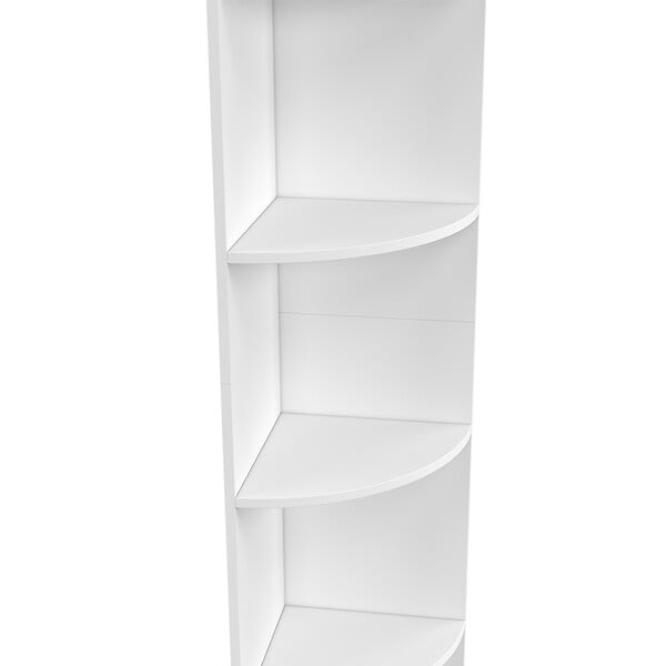 ID MARKET - Etagère murale d'angle MODULA 5 niveaux blanche à poser ou à fixer - large