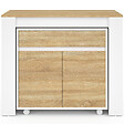 ID MARKET - Table buffet extensible ORLANDO 10 personnes 235 cm bois blanc et façon hêtre - vignette