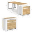 ID MARKET - Table buffet extensible ORLANDO 10 personnes 235 cm bois blanc et façon hêtre - vignette