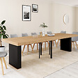 ID MARKET - Table console extensible EDEN 14 personnes 300 cm bois et noir - vignette