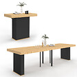 ID MARKET - Table console extensible EDEN 14 personnes 300 cm bois et noir - vignette