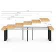ID MARKET - Table console extensible EDEN 14 personnes 300 cm bois et noir - vignette