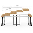 ID MARKET - Table console extensible YUNA 10 personnes 235 cm plateau bois et pied filaire en métal noir - vignette