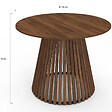 ID MARKET - Table à manger ronde CARMEN 6 personnes pied noyer en lattes et plateau noyer 110 cm - vignette