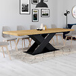 ID MARKET - Table à manger extensible rectangle ALICIA 8-12 personnes bois et noir 200-250 cm - vignette
