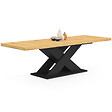 ID MARKET - Table à manger extensible rectangle ALICIA 8-12 personnes bois et noir 200-250 cm - vignette
