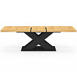 ID MARKET - Table à manger extensible rectangle ALICIA 8-12 personnes bois et noir 200-250 cm - vignette