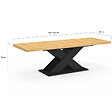 ID MARKET - Table à manger extensible rectangle ALICIA 8-12 personnes bois et noir 200-250 cm - vignette