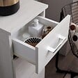KIAMAMI VALENTINA - Meuble De Salle De Bain 30Cm, Porte+Tiroirs Chêne Blanc | Rimini - vignette