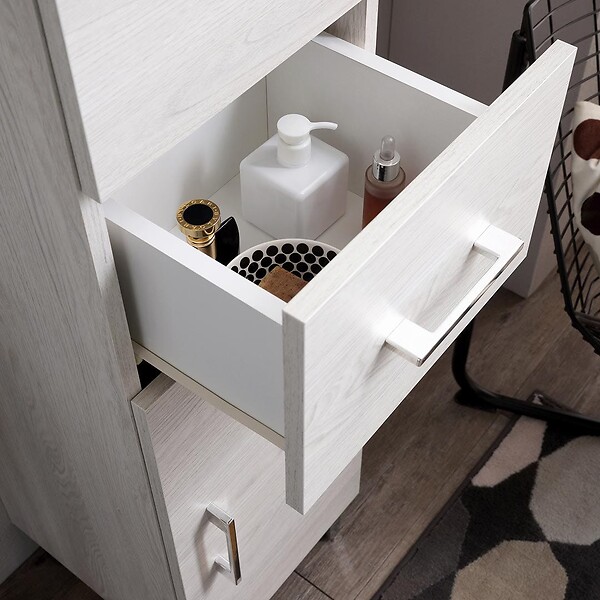 KIAMAMI VALENTINA - Meuble De Salle De Bains Sur Pied 150Cm Blanc Effet Bois | Rimini - large