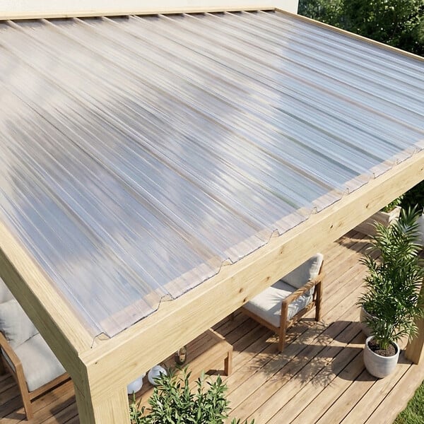MCCOVER - Plaque type bac acier 1045 en polycarbonate Transparent, l.105 cm, L.250 cm - large