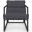 ID MARKET - Lot de 2 fauteuils de jardin MARCO avec repose pieds gris coussin gris anthracite - vignette