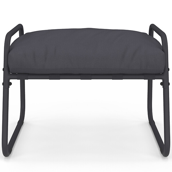 ID MARKET - Lot de 2 fauteuils de jardin MARCO avec repose pieds gris coussin gris anthracite - large