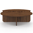 ID MARKET - Lot de 2 tables basses rondes GUILIA 90 cm asymétriques effet noyer - vignette