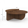 ID MARKET - Lot de 2 tables basses rondes GUILIA 90 cm asymétriques effet noyer - vignette