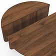 ID MARKET - Lot de 2 tables basses rondes GUILIA 90 cm asymétriques effet noyer - vignette
