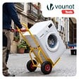 VOUNOT - Diable pliant chariot de transport avec roue pneumatique charge 200kg jaune - vignette