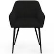 ID MARKET - Lot de 2 chaises de salle à manger, fauteuils de table JANY en velours côtelé noir - vignette