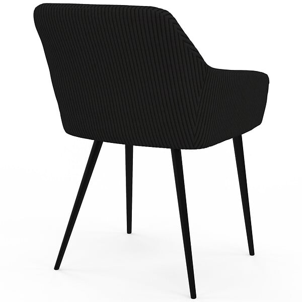 ID MARKET - Lot de 2 chaises de salle à manger, fauteuils de table JANY en velours côtelé noir - large