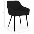 ID MARKET - Lot de 2 chaises de salle à manger, fauteuils de table JANY en velours côtelé noir - vignette
