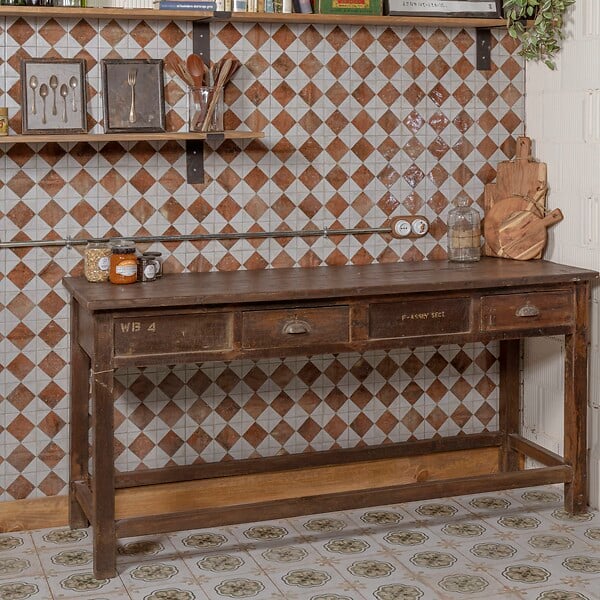 RO'MA NATURE - Carrelage Vintage Terracotta Damier 33x33x0,95 cm Solmira - Sol et mur intérieur (vendu par carton de 1,09 m²) - large
