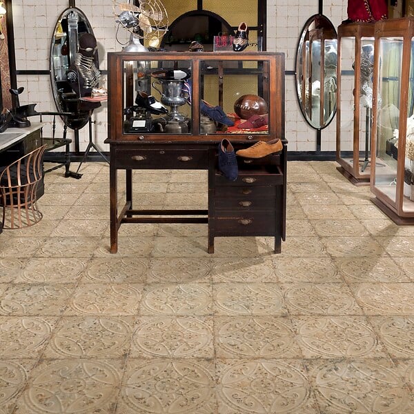 RO'MA NATURE - Carrelage Vintage Beige 33x33x0,95 cm Sabratha - Sol et mur intérieur (vendu par carton de 1,09 m²) - large