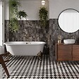 RO'MA NATURE - Carrelage Vintage Noir Damier 33x33x0,95 cm Solmira - Sol et mur intérieur (vendu par carton de 1,09 m²) - vignette