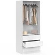 ID MARKET - Dressing TAYLOR 80 x 55 x 200 cm 1 module avec penderie + 3 tiroirs blanc - vignette