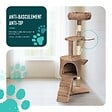 VOUNOT - Arbre a chat 112cm multi niveaux Griffoir et niche Marron - vignette