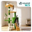 VOUNOT - Arbre a chat 112cm multi niveaux Griffoir et niche Vert Orange - vignette
