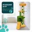 VOUNOT - Arbre a chat 112cm multi niveaux Griffoir et niche Vert Orange - vignette