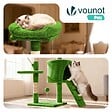 VOUNOT - Arbre a chat 112cm multi niveaux Griffoir et niche Vert - vignette